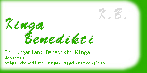 kinga benedikti business card